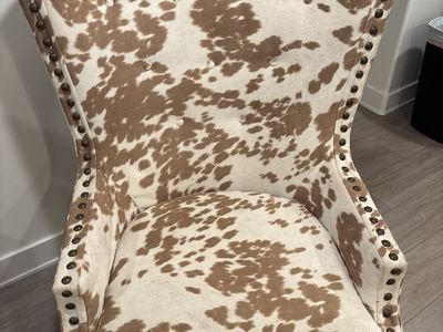 Cow Print Accent Chair with Nailhead Trim