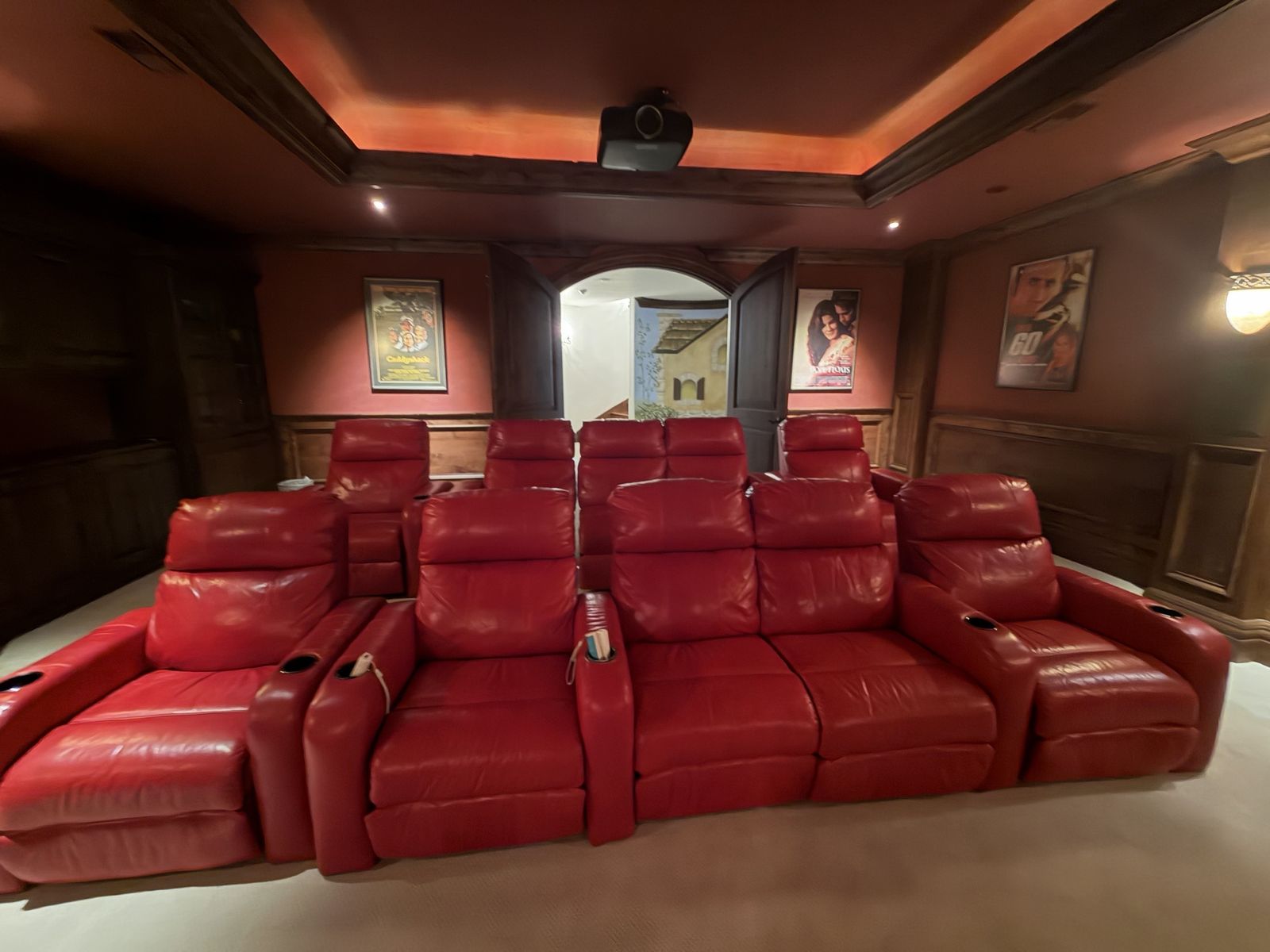 Electric Red leather recliners 
