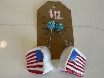 Homemade Craft Earrings - Patriotic
