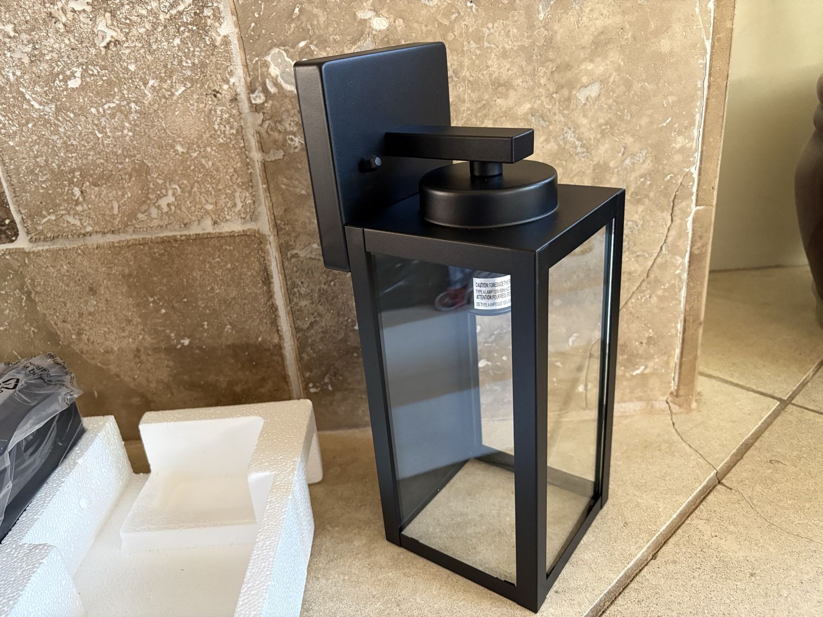 2 New Black Outdoor Wall Light Fixtures