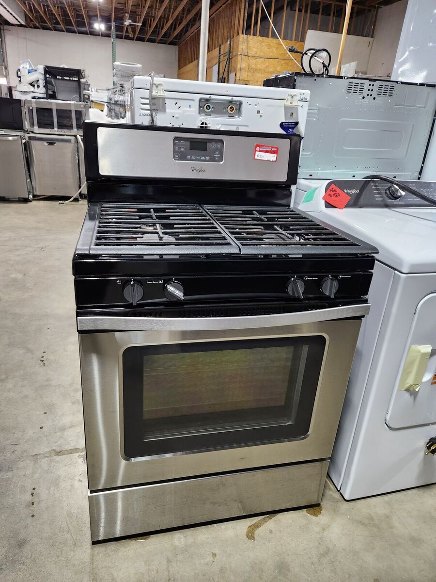 NICE! WHIRLPOOL STAINLESS STEEL 4 BURNER GAS RANGE!