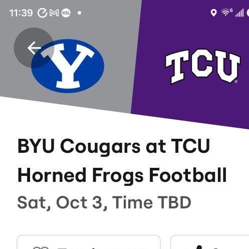 BYU @ TCU football tickets