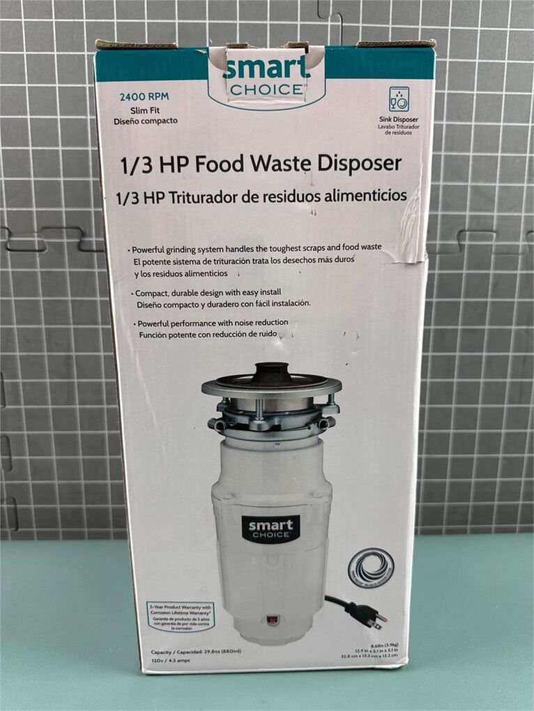 SMART CHOICE 1/3 HP FOOD WASTE DISPOSER