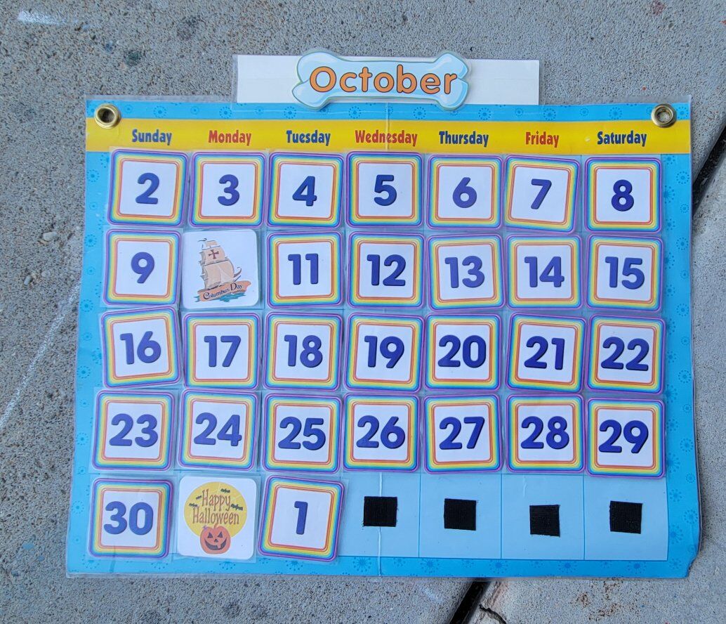 Large laminated calendar