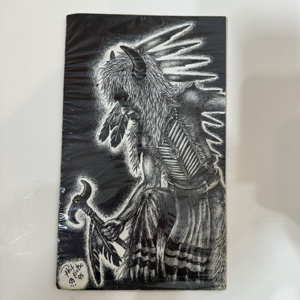 Native American Sketch Print Signed Phillip Keets Buffalo Wisdom Dancer 10x6