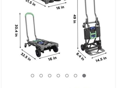Cosco Shifter Green Multi-Position Folding Hand Truck & Cart Dolly 300 lbs Capacity