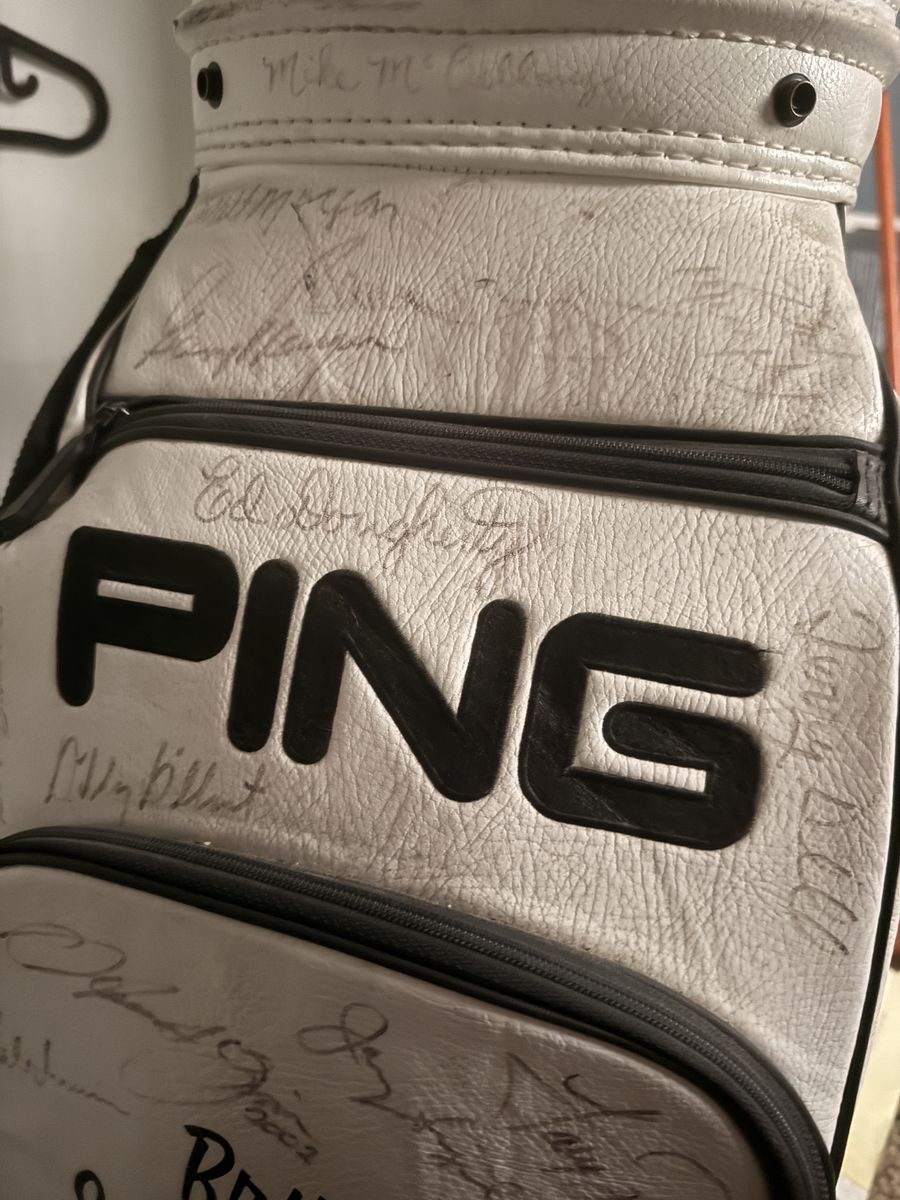 Pinging off bag with PGA signatures