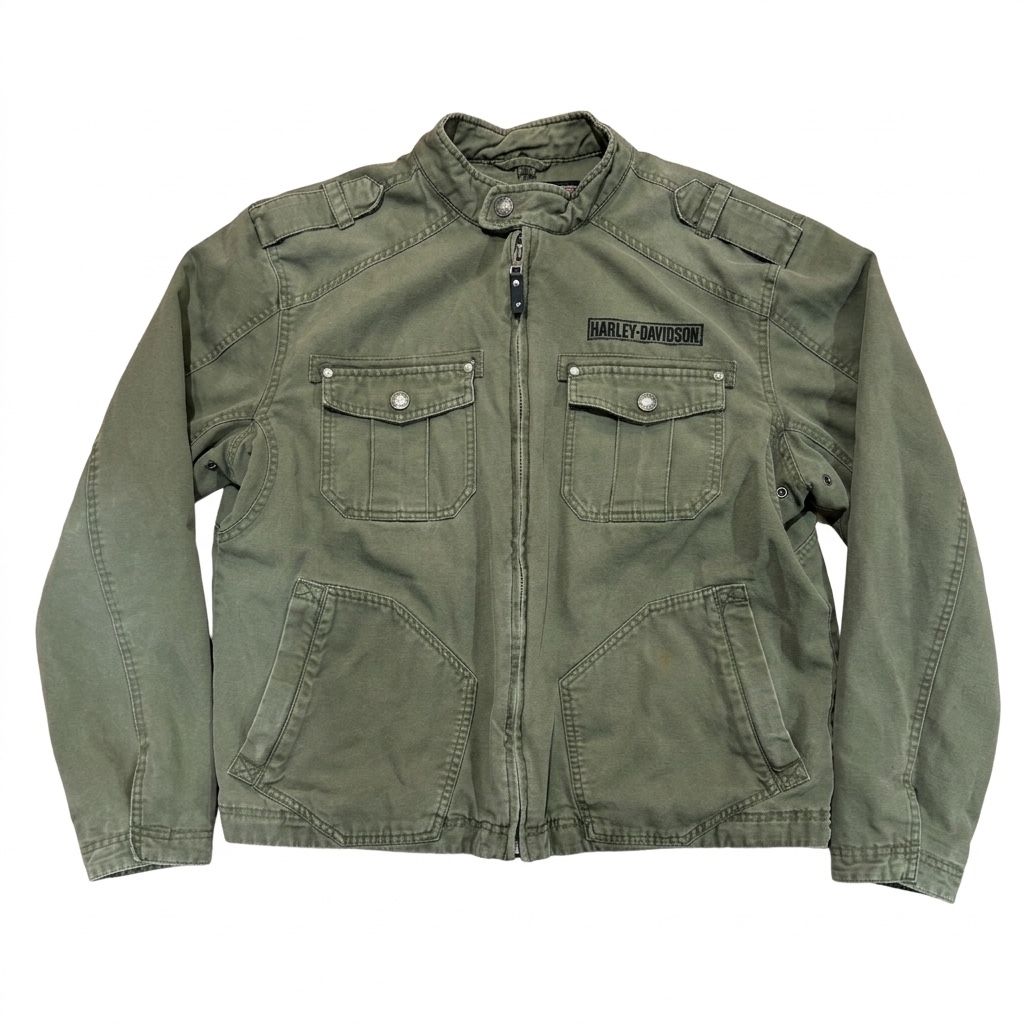 Harley-Davidson Military Canvas Jacket Olive Green