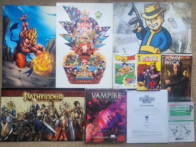 Dragon Ball Art Prints Lot and D&D Adventurers League Module
