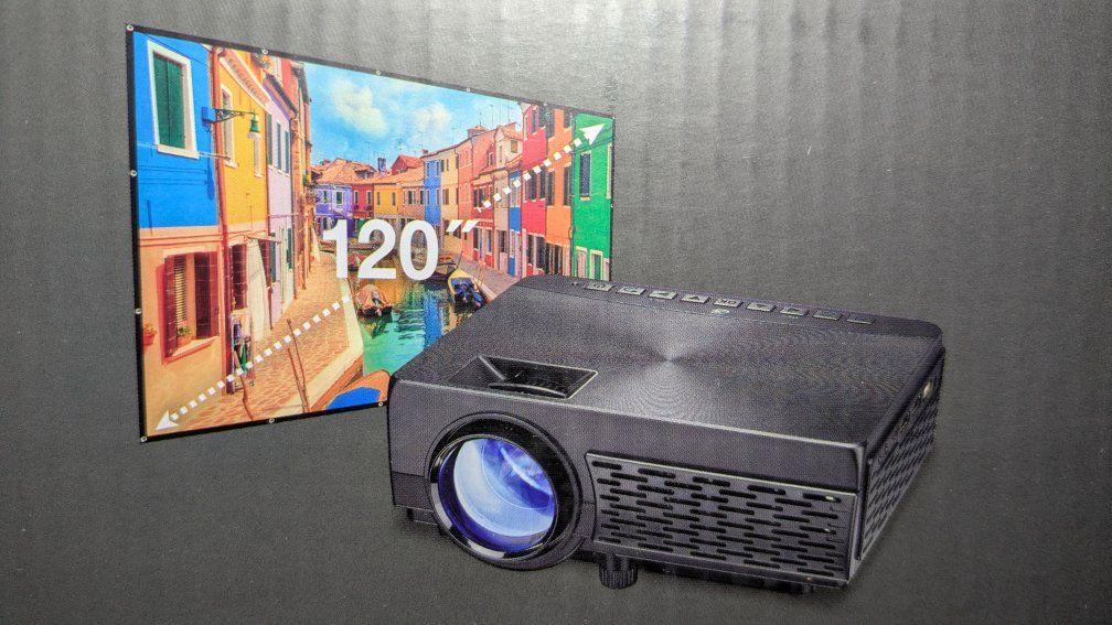 GPX All-In-One Projector & Screen Kit Ultra Bright Projection Up To 150" HDMI USB