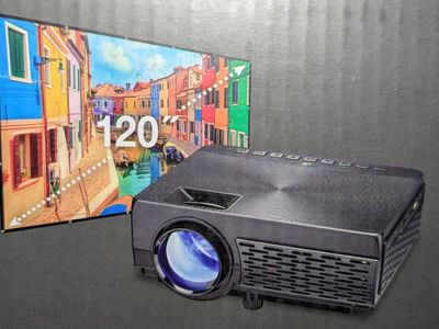 GPX All-In-One Projector & Screen Kit Ultra Bright Projection Up To 150" HDMI USB