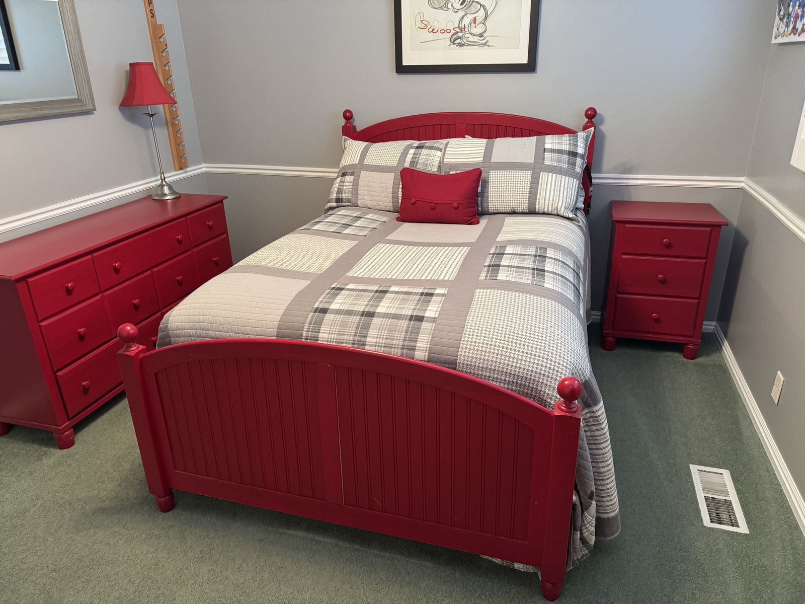 Complete Red Bedroom Set