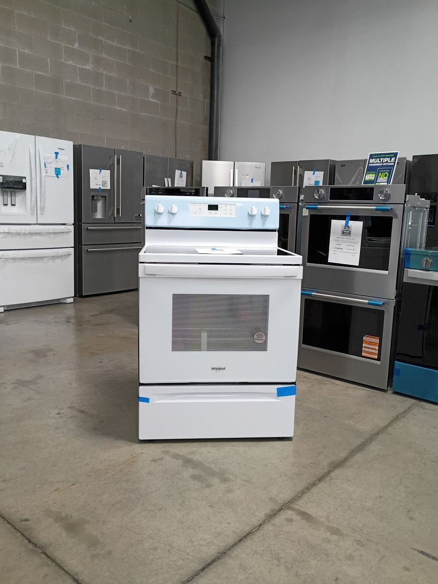 NEW WHIRLPOOL WHITE 4 BURNER ELECTRIC RANGE