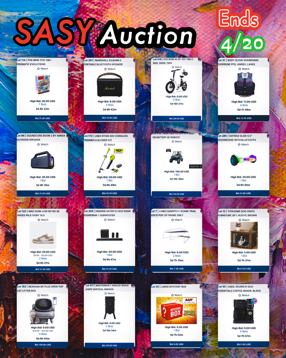 SASY GEMS & TREASURES NEW / OPEN BOX ENDS APRIL 20TH @ 6PM