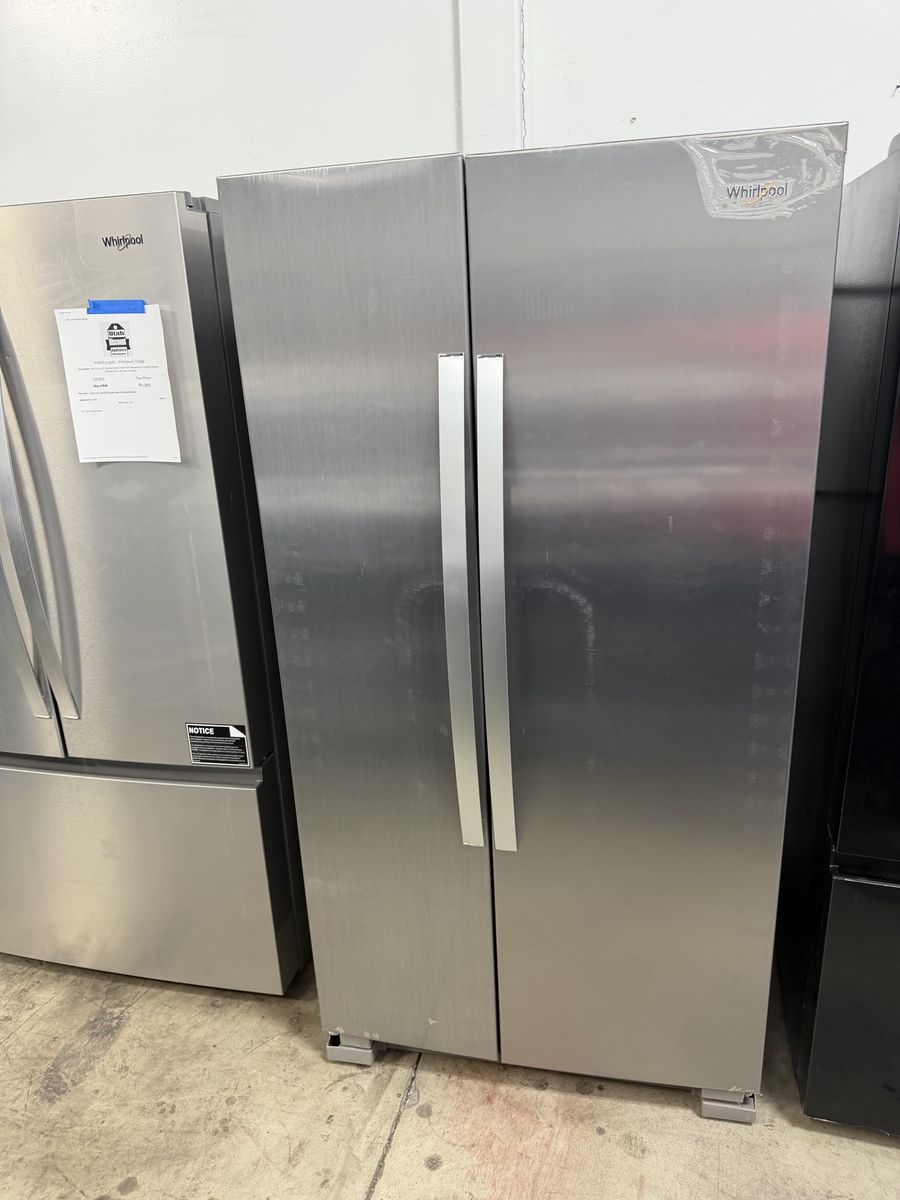 NEW WHIRLPOOL 36 INCH STAINLESS SIDE BY SIDE