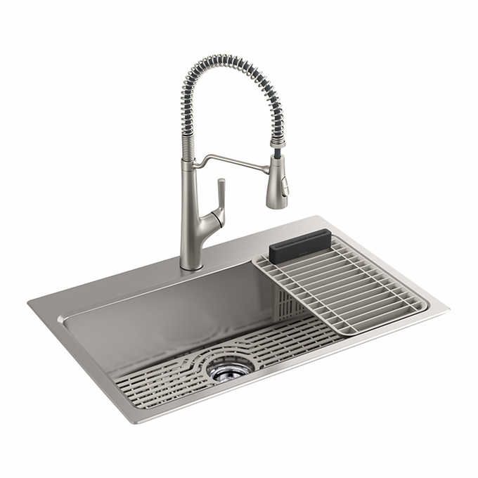 Kohler Pro-Function 78961-1PC-NA Kitchen Sink Kit with Vibrant Stainless Steel Faucet 1667833 #92582