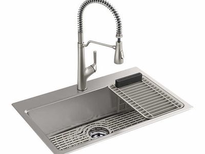 Kohler Pro-Function 78961-1PC-NA Kitchen Sink Kit with Vibrant Stainless Steel Faucet 1667833 #92582