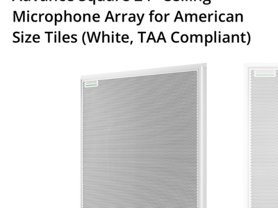 Shure MXA920-S Microflex Advance Square 24" Ceiling Microphone Array for American Size Tiles (White, TAA Compliant)