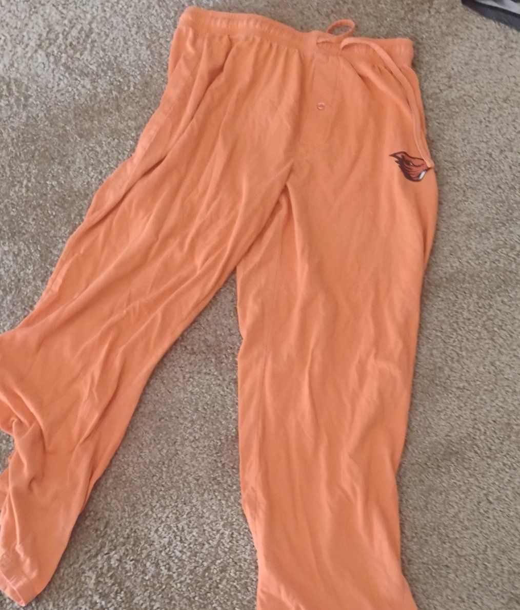 Orange Pajama Pants with Beaver Logo - Comfortable Loungewear