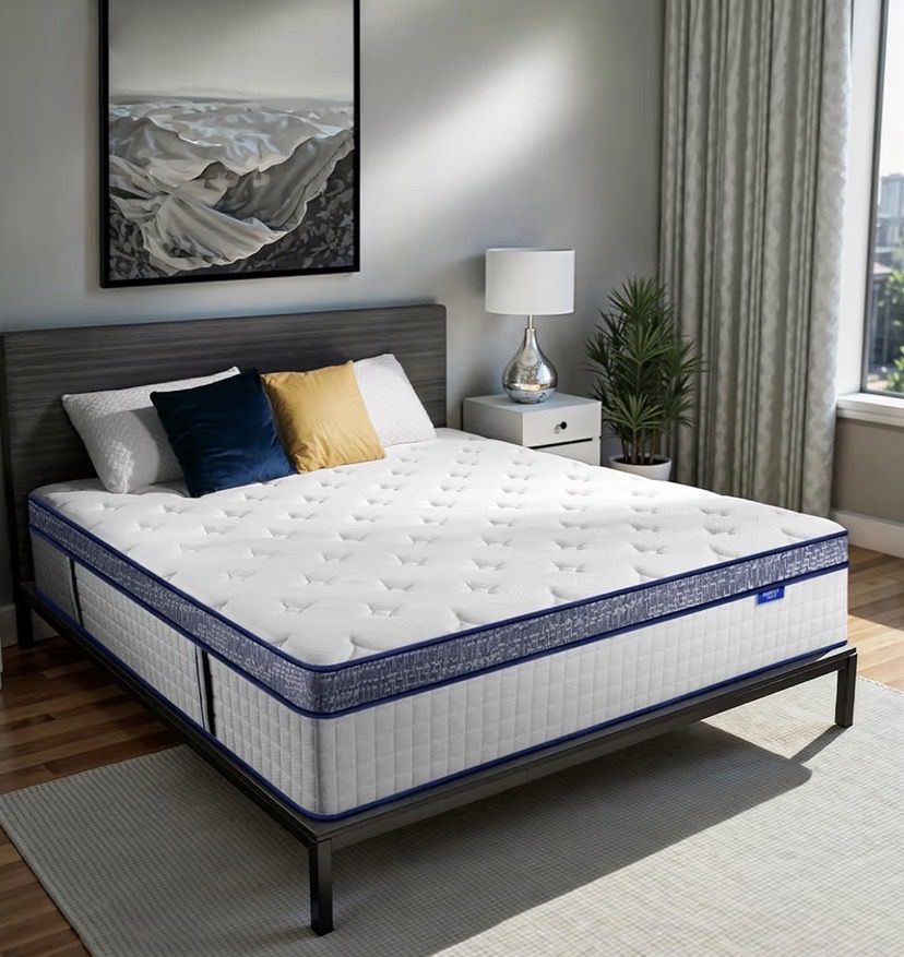 NEW 10” twin hybrid mattress memory foam pocket springs