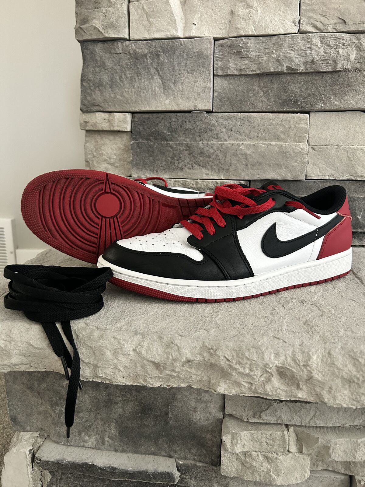 Used Nike Air Jordan Retro Low OG size 12 Black Red