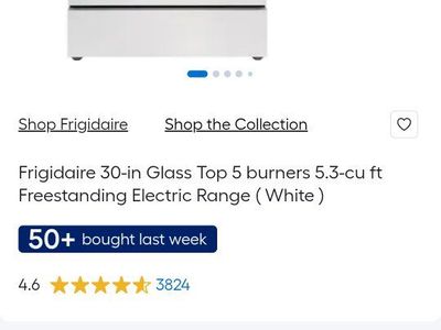 Frigidaire FCRE3062AW 30-in 5-Burner 5.3-cu ft Freestanding Electric Range - White