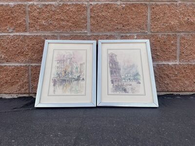 Modern Watercolors Jan Korthals Italy Roma Framed