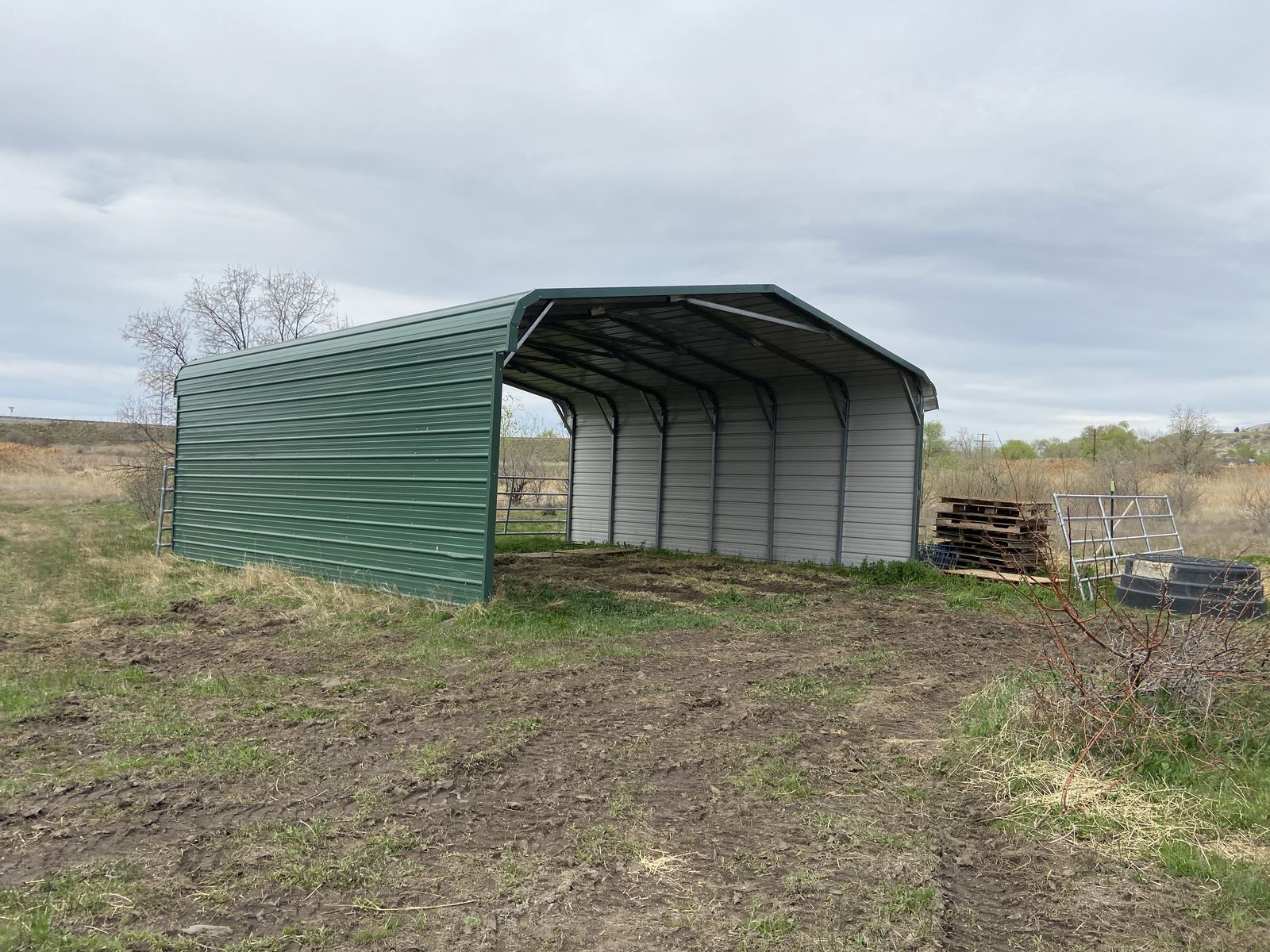 Metal animal shelter.
