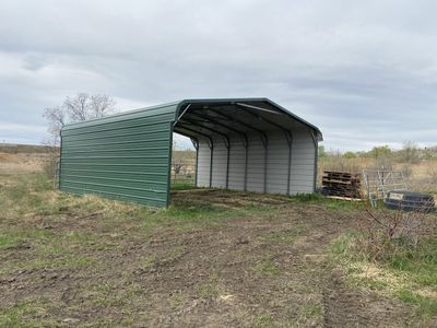 Metal animal shelter.