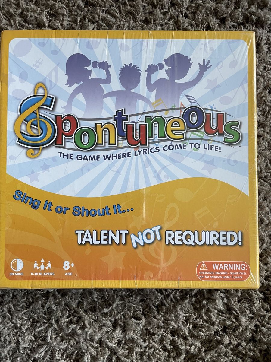 Spontuneous The Song Game Board Game - Sing It or Shout It! Family Fun Talent Not Required New