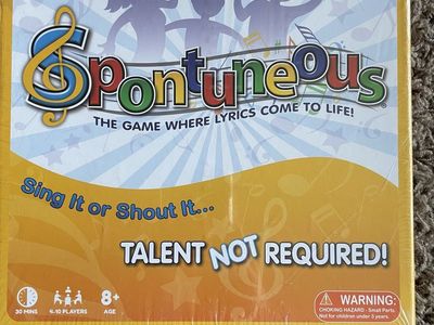 Spontuneous The Song Game Board Game - Sing It or Shout It! Family Fun Talent Not Required New