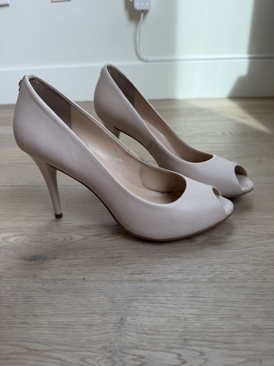 Jorge Bischoff Nude Peep Toe Stiletto Heels Pumps Size 40