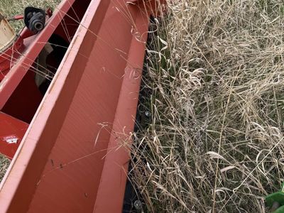 8’ Heavy-Duty snow pusher Red Skid Steer or tractor Loader Attachment Bucket, Farm/Industrial