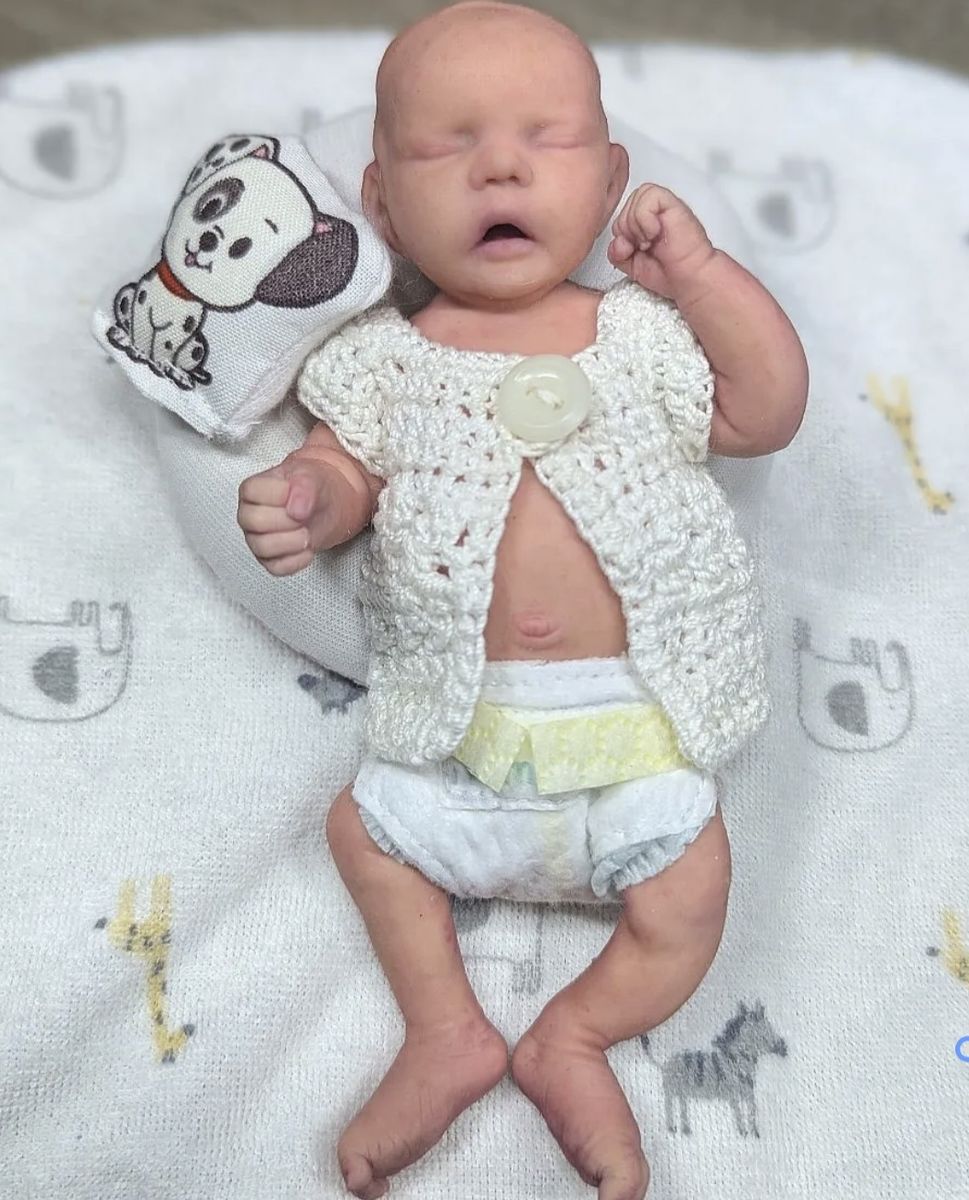 Silicone Reborn Baby Doll Newborn Mini Collectible Doll she is very well painted