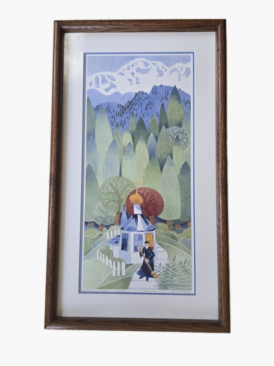 Rie Muñoz  Russian Church, Juneau Signed, 122/750