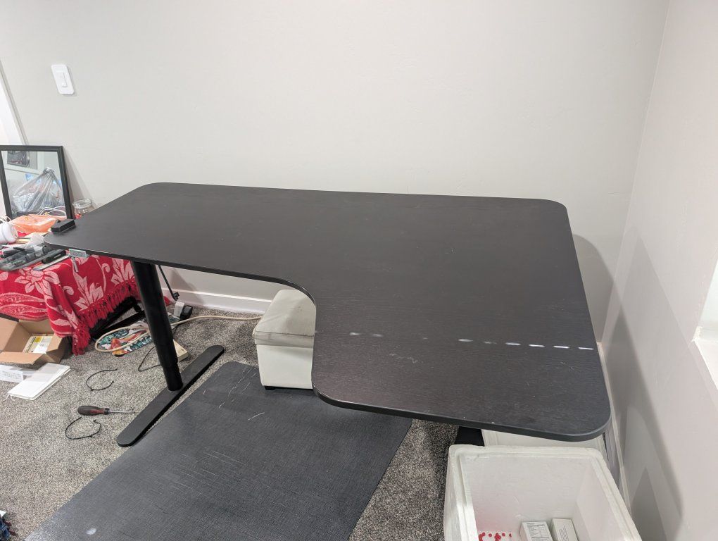 Black L-Shaped Electric Standing Desk
