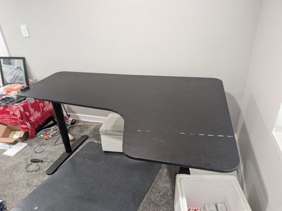 Black L-Shaped Electric Standing Desk