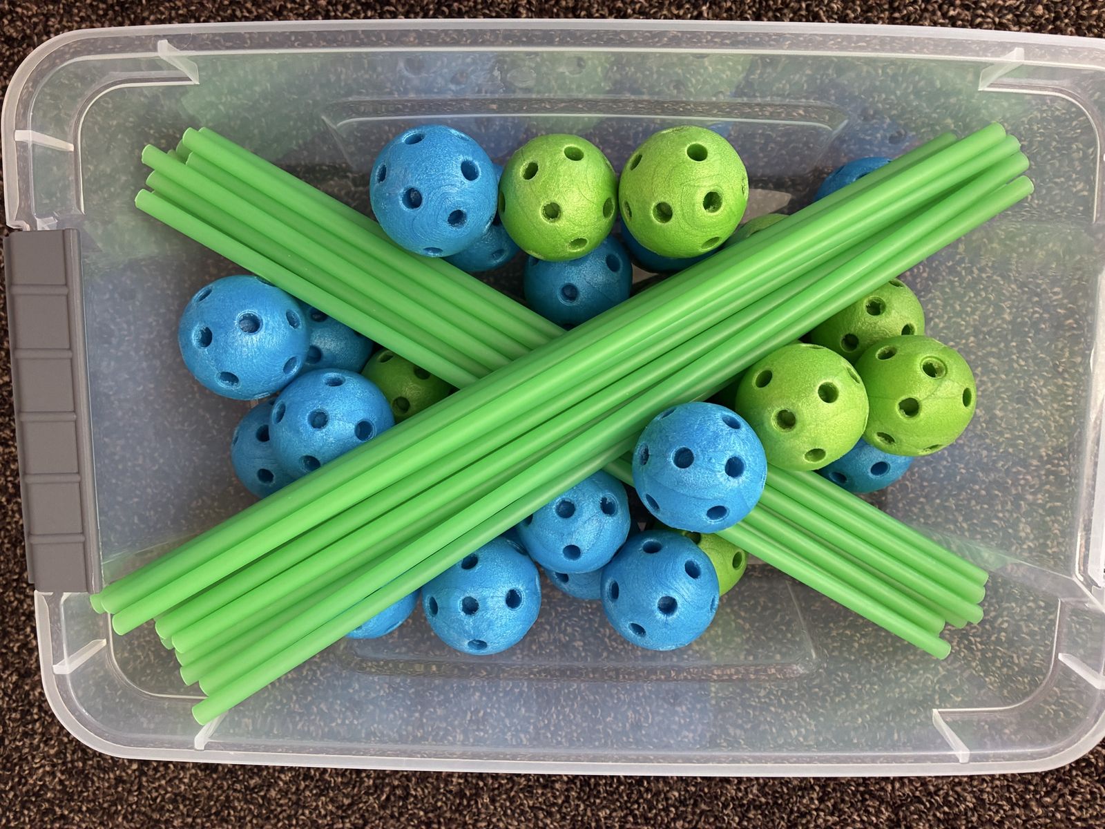 Fort Building kit- Blue & Green Wiffle Ball Set with Poles - Backyard Fun for All Ages