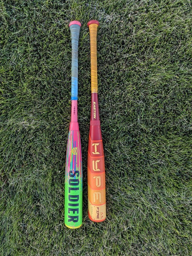 USSSA Baseball Bats: Easton Hype Fire -5 (30/25) & Soldier Tank -8 (31/23)