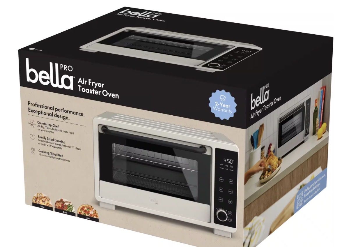 Bella Pro Air Fryer Toaster Oven - Countertop Chef, 10 Presets, White
