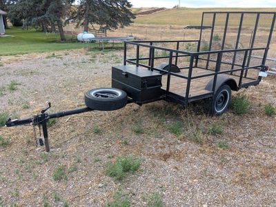 Utility Trailer with Storage Box and Spare Tire