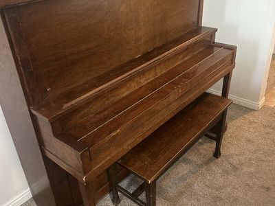 Wentworth Boston Upright Piano with Bench - Vintage Wooden Musical Instrument