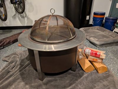 Smokeless Fire Pit with table lid