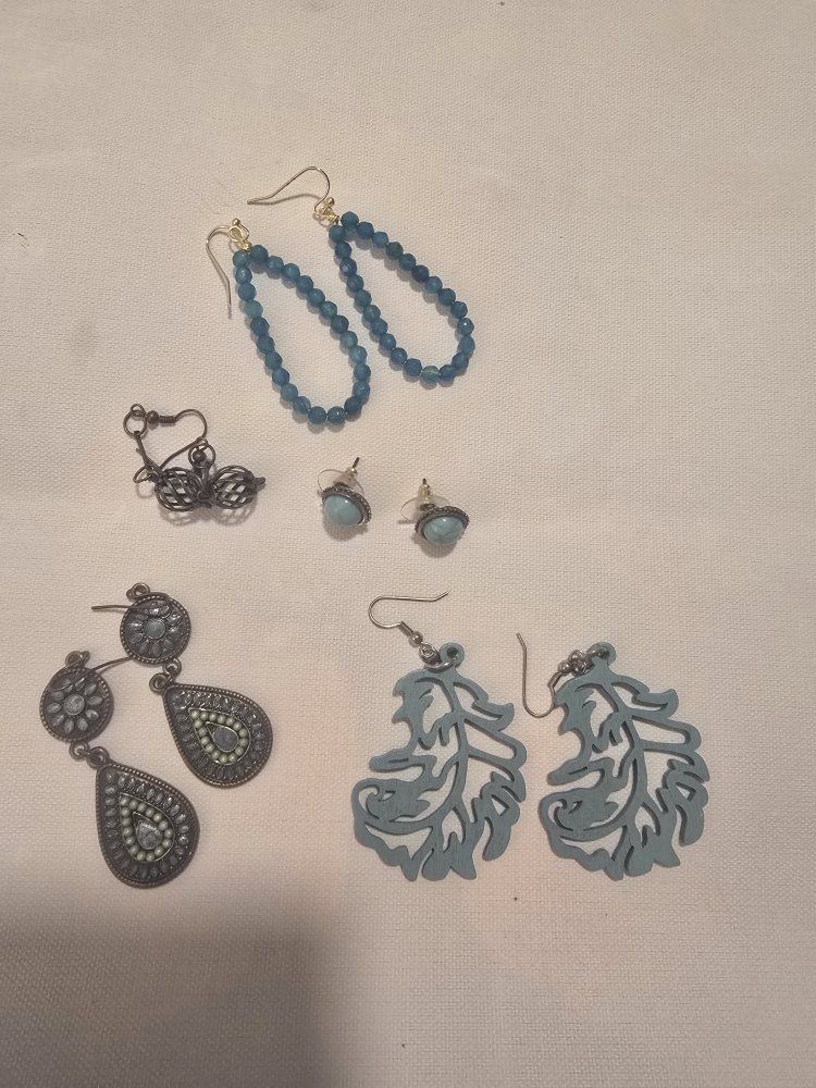 Assorted Blue & Green Fashion Earrings - Dangling & Stud Styles