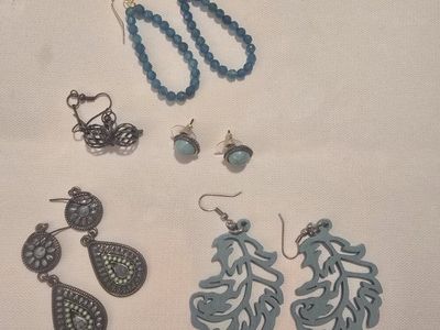 Assorted Blue & Green Fashion Earrings - Dangling & Stud Styles