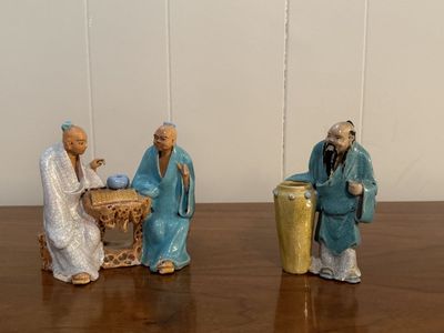 Vintage Chinese Shiwan Mudman Figurines