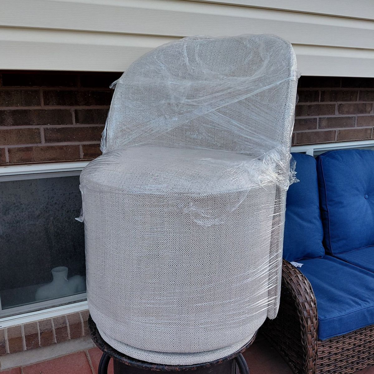 Mid-Century Modern Upholstered Swivel Chair