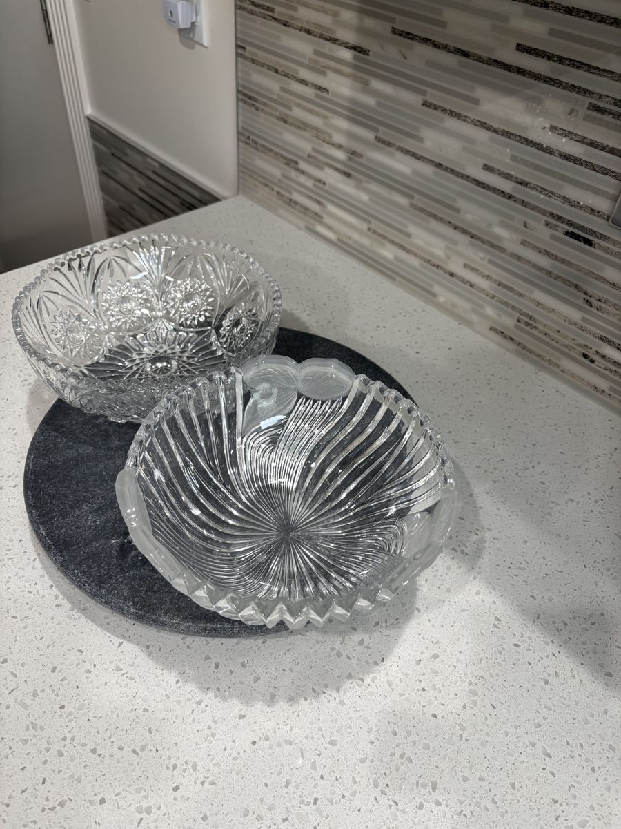 Cut glass crystal bowls