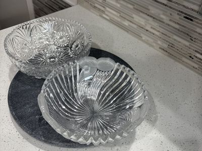 Cut glass crystal bowls