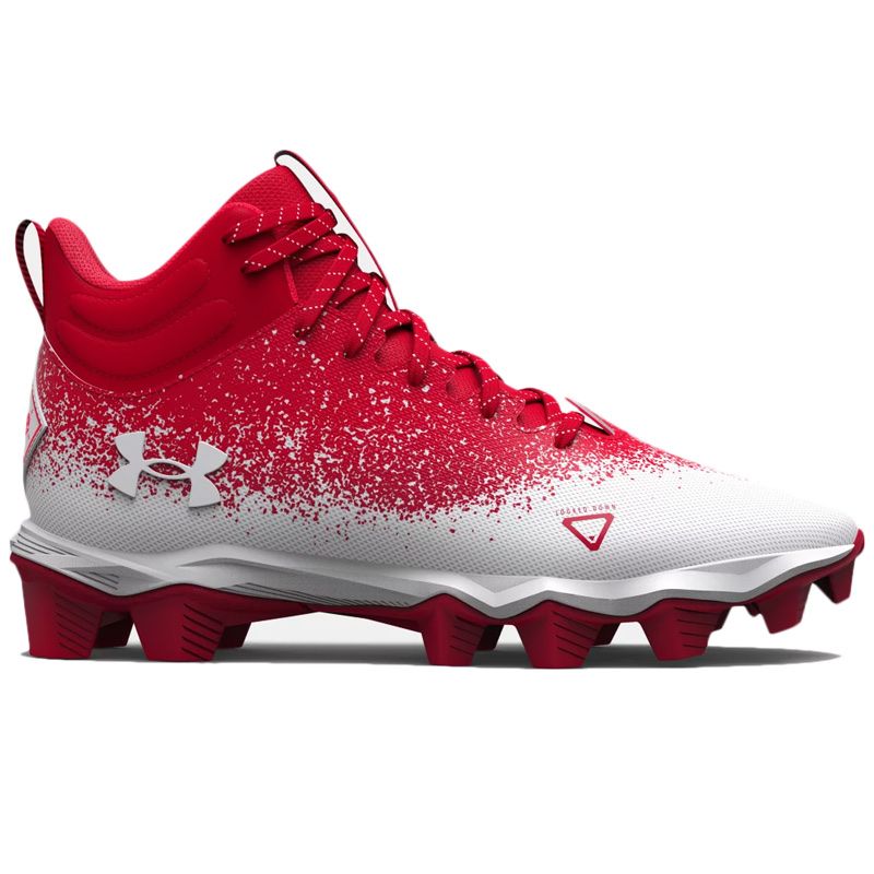 Under Armour Spotlight 4 MC Football Cleats Red/Silver Men's Size 14 (3027977-600)